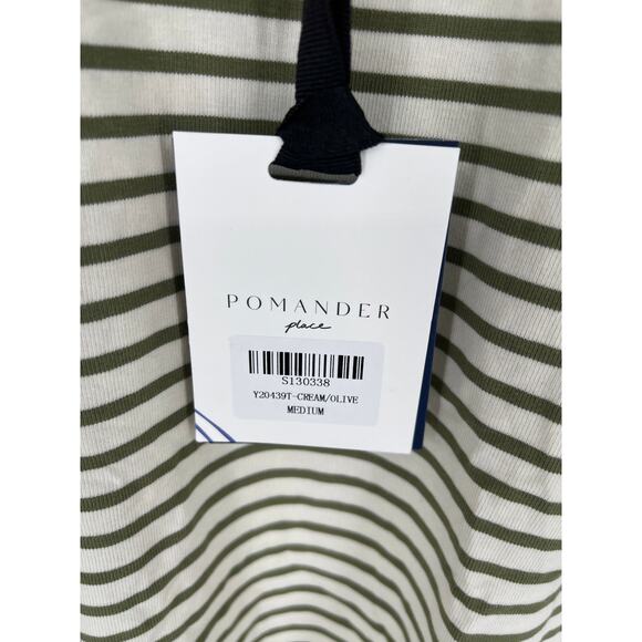 TUCKERNUCK Pomander Place Olive Striped Vesty Long Sleeve Crewneck NWT Medium - Picture 8 of 10